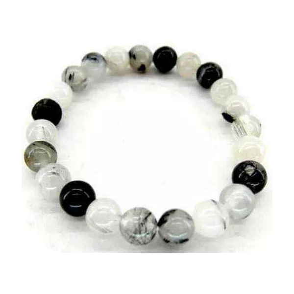Esoterika - Bracciale Quarzo Tormalina Perle 8mm