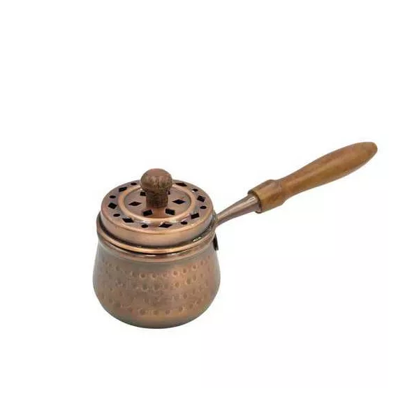 Esoterika - Brucia incenso in ferro con manico in legno -- 7x6x20 cm