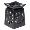 Esoterika - Brucia Essenze Loto In Pietra Ollare Nero -- 11x8 Cm