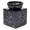 Esoterika - Brucia Essenze Pentacolo In Pietra Ollare Nero -- 11x8 Cm