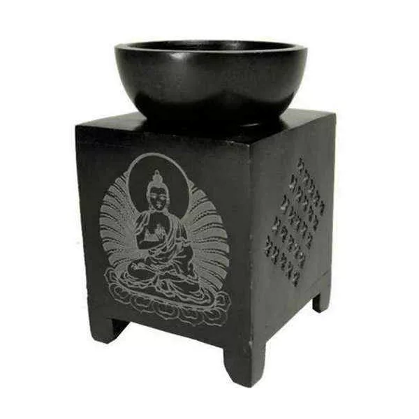 Esoterika - Brucia Essenze Pietra Ollare Buddha -- 11 Cm