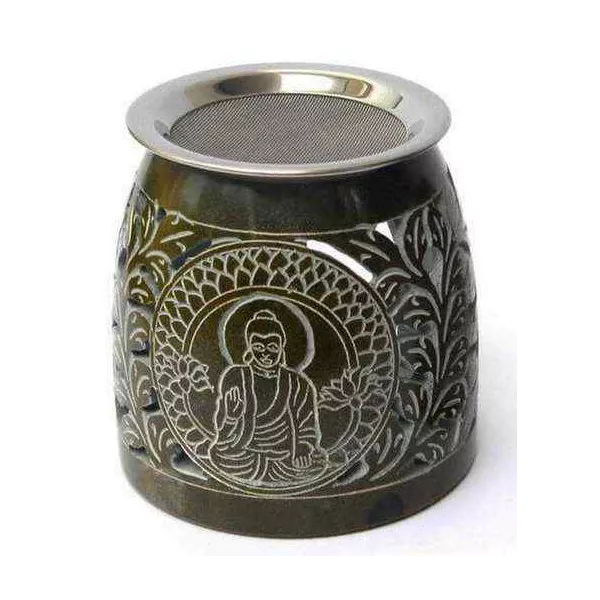 Esoterika - Brucia essenze/incenso pietra saponaria con Buddha -- 10 c