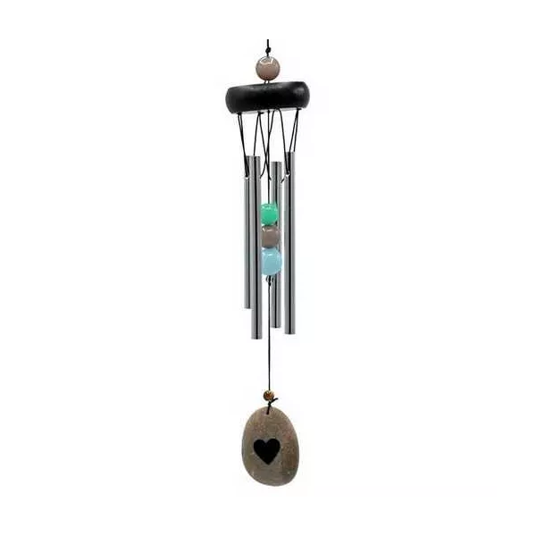 Esoterika - Campana A Vento Quattro Tubi Cattura Vento Cuore -- 35 Cm