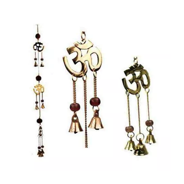 Esoterika - Campanelle decorative con Rudraksha e simboli OHM