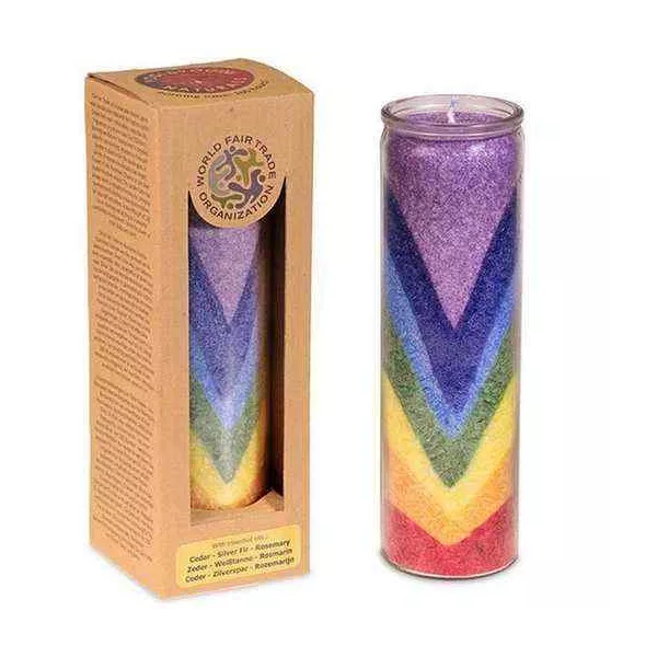 Esoterika - Candela Alla Stearina Rainbow Valley -- 21x6,5 Cm
