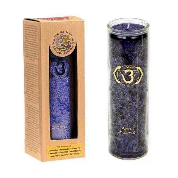 Esoterika - Candela Aromatica 6° Chakra (Ajna) 100 Ore -- 21x6,5 Cm