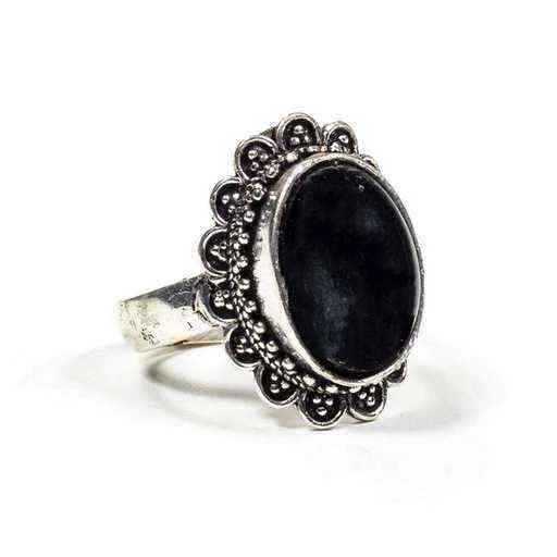Anello Con Tormalina Nera