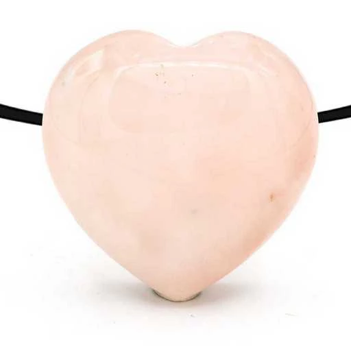 Ciondolo A Cuore Quarzo Rosa Con Foro -- 2,5 Cm