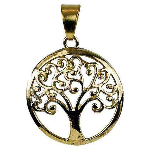 Ciondolo Albero Della Vita Ottone Dorato -- 3 Cm