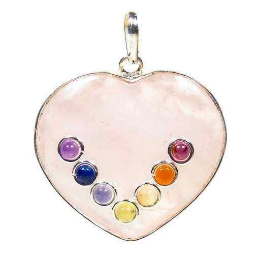 Ciondolo Chakra A Forma Di Cuore In Quarzo -- 3 Cm