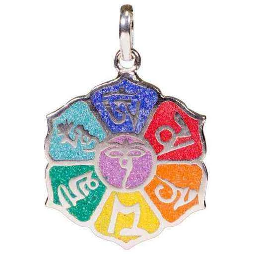 Ciondolo Chakra Om Mani Padme Hum -- 3,5 Cm