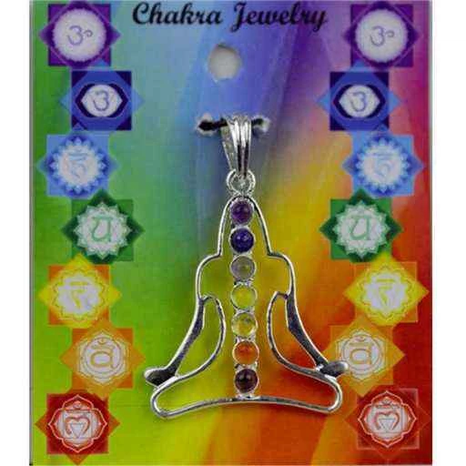 Ciondolo Meditation Chakra Argentato -- 4 Cm