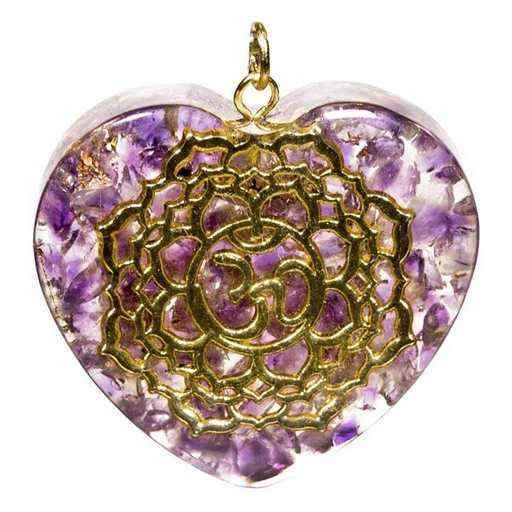 Ciondolo Orgonite Settimo Chakra Cuore -- 4x4,2 Cm
