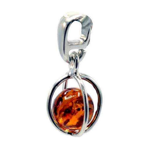Ciondolo Sterling Argento Con Ambra -- 1,5 Cm