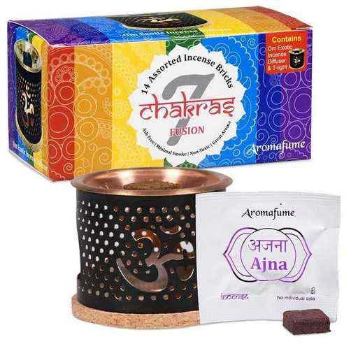 Aromafume Chakra Set Campione: Diffusore+Mattoncini Incenso