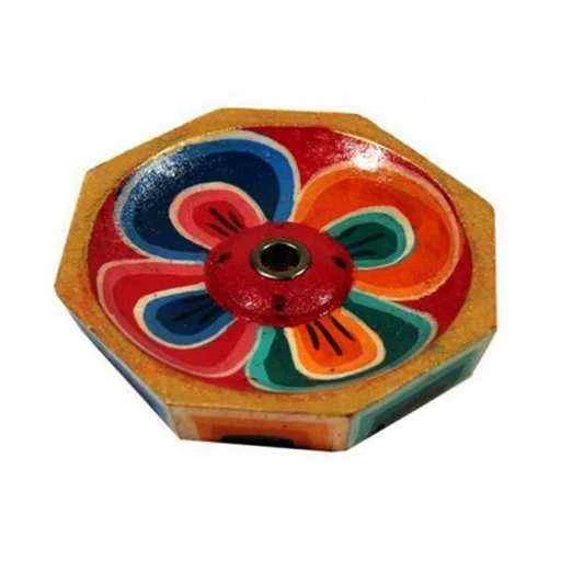 Porta incenso Loto In Legno Colorato -- 6 Cm