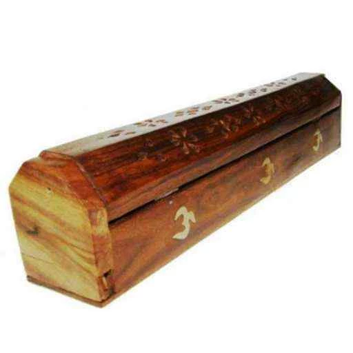Porta incenso Con Contenitore In Legno Con Om -- 30 Cm