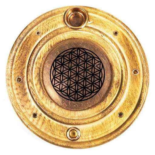 Porta incenso E Coni Fiore Della Vita -- 10 Cm