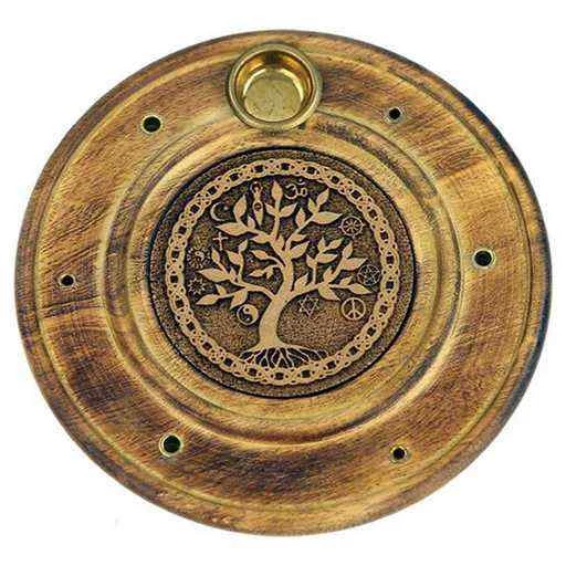 Porta incenso Albero Della Vita Bastoncini E Coni -- 10 Cm
