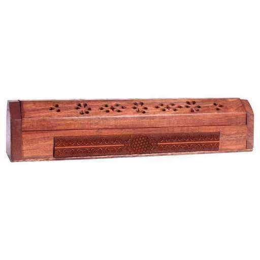Porta incenso E Contenitore Fiore Della Vita -- 31x5,5x6 Cm
