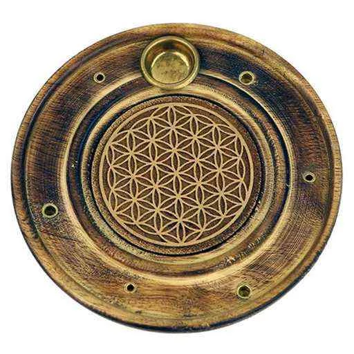 Porta incenso Fiore Della Vita Bastoncini E Coni -- 10 Cm