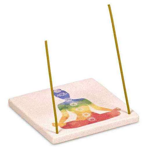Porta incenso In Arenaria 7 Chakra -- 10x10 Cm