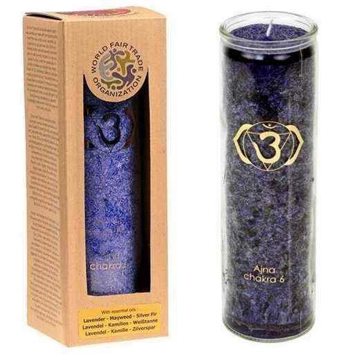 Candela Aromatica 6° Chakra (Ajna) 100 Ore -- 21x6,5 Cm