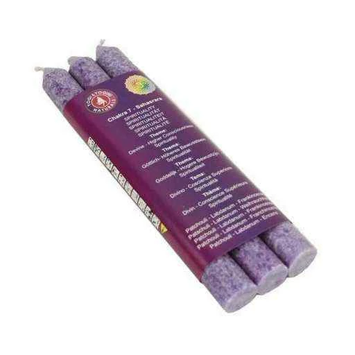 Candela Chakra ‘Da Tavola’ Profumata 7° Chakra Viola X 3 --