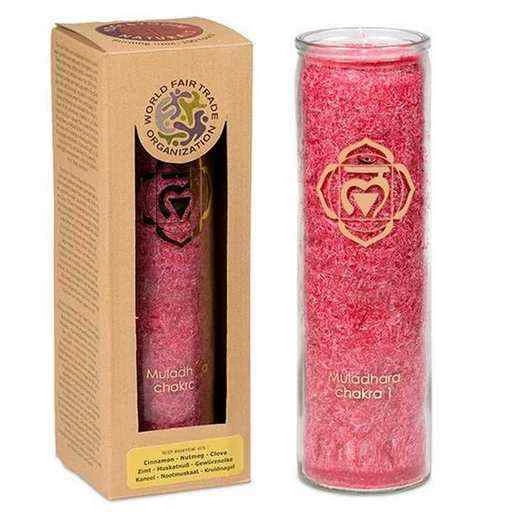 Candela Profumata 1° Chakra Stearina 100 Ore -- 21x6,5 Cm