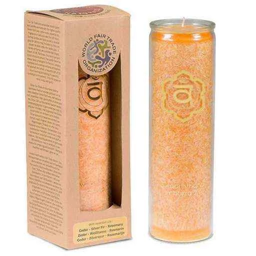 Candela Profumata 2° Chakra Stearina 100 Ore -- 21x6,5 Cm