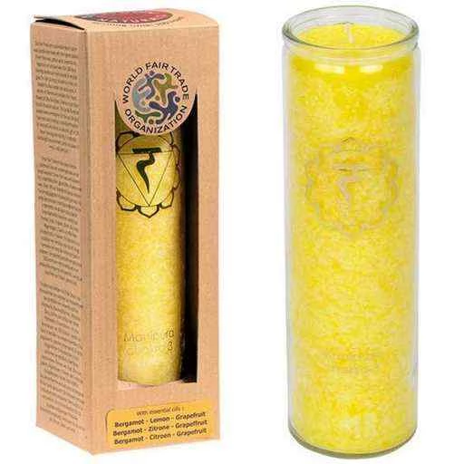 Candela Profumata 3° Chakra Stearina 100 Ore -- 21x6,5 Cm