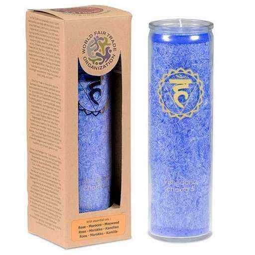 Candela Profumata 5° Chakra Stearina 100 Ore -- 21x6,5 Cm