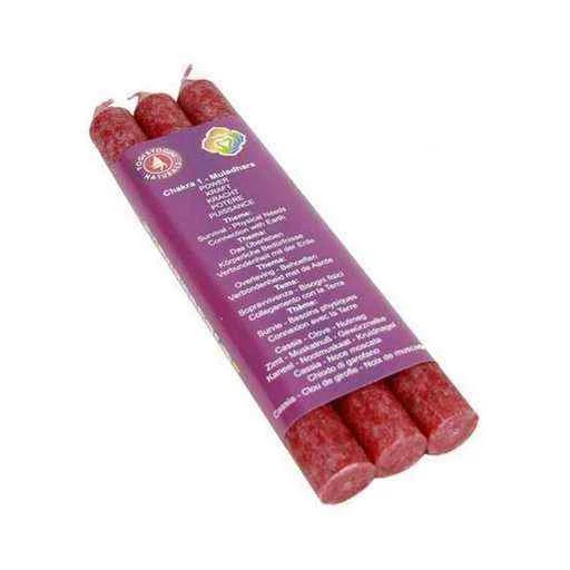 Candela ‘Da Tavola’ Profumata 1° Chakra Rosso X 3 -- 21x2,2