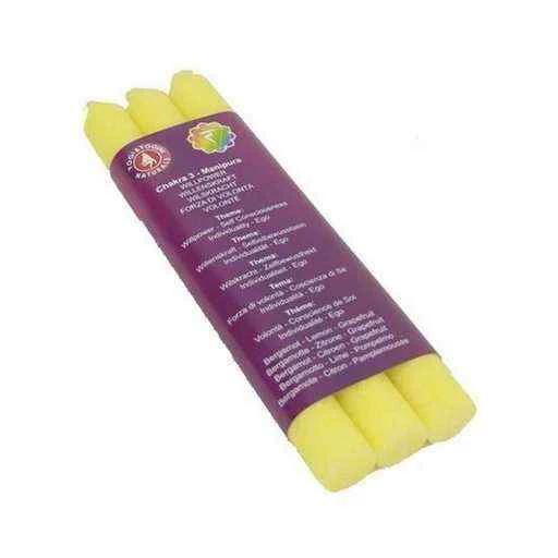 Candela ‘Da Tavola’ Profumata 3° Chakra Giallo X 3 -- 21x2,