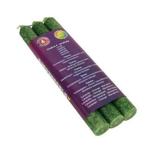 Candela ‘Da Tavola’ Profumata 4° Chakra Verde X 3 -- 21x2,2