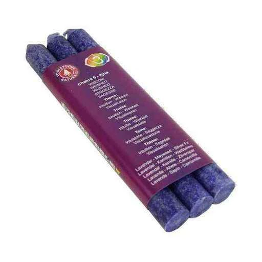 Candela ‘Da Tavola’ Profumata 6° Chakra Indaco X 3 -- 21x2,
