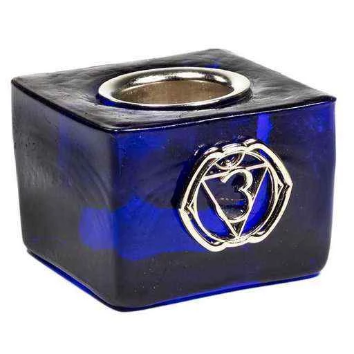 Portacandele Cubo Chakra Del Terzo Occhio -- 4,5x4.5x3.5