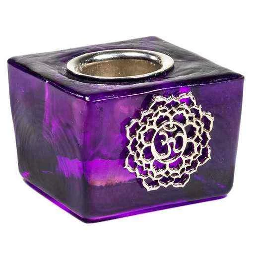 Portacandele Cubo Chakra Della Corona -- 4,5x4.5x3.5