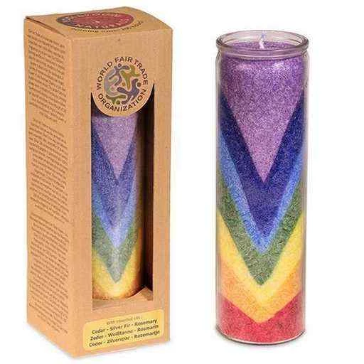 Candela Alla Stearina Rainbow Valley -- 21x6,5 Cm