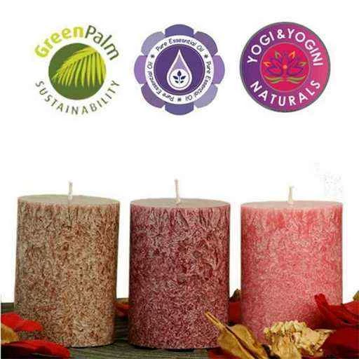 Candele Alla Stearina Sostenibili 3 X Earth -- 8x5,5 Cm