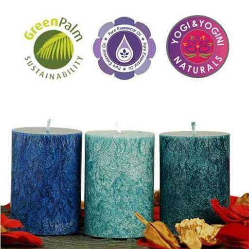 Candele Alla Stearina Sostenibili 3 X Ocean -- 8x5,5 Cm