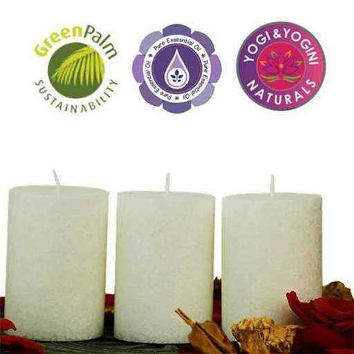 Candele Alla Stearina Sostenibili 3 X Pureness -- 8x5,5 Cm
