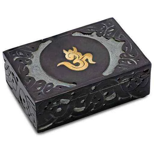 Scatola Per Tarocchi Ohm In Pietra Ollare -- 15x10 Cm