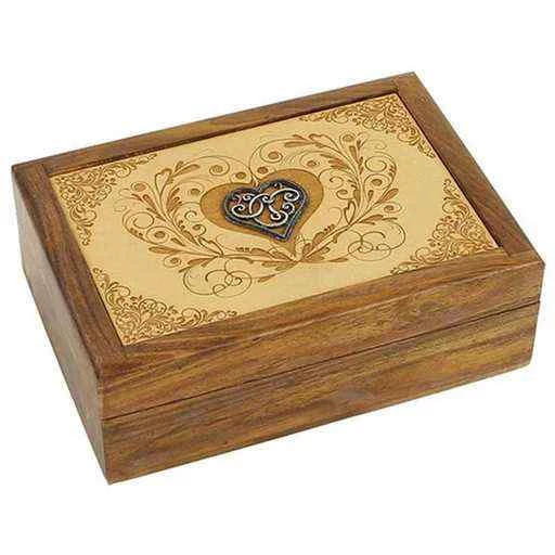 Scatola Tarocchi Cuore Intagliato -- 18x12,5x6 Cm
