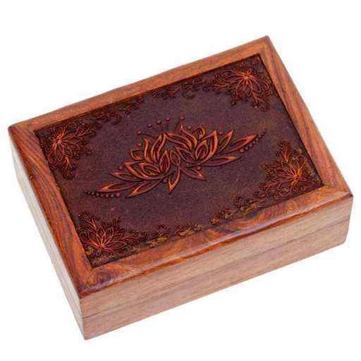 Scatola Tarocchi In Legno Loto -- 17,5x13x6.5 Cm