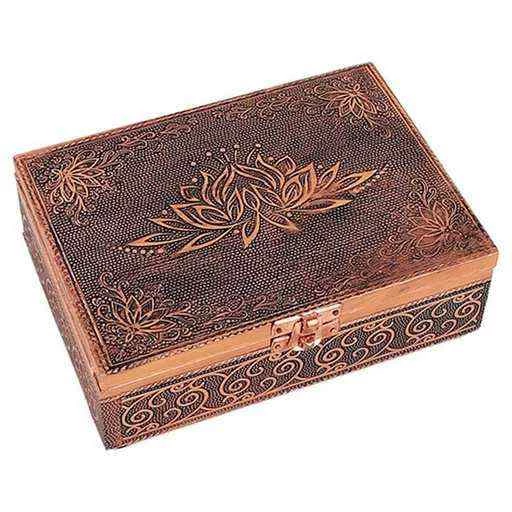 Scatola Tarocchi Loto Color Rame -- 18x13x6 Cm