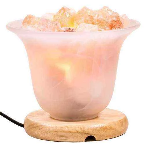Lampada Con Cristalli Di Sale -- 19 Cm