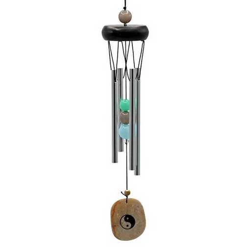 Campana A Vento Quattro Tubi Cattura Vento Yin Yang -- 35 Cm