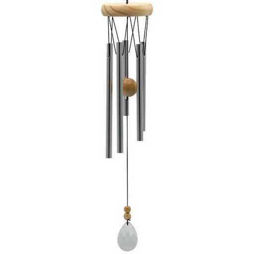 Campana Vento Cinque Tubi Legno Cattura Vento Cristallo -- 4
