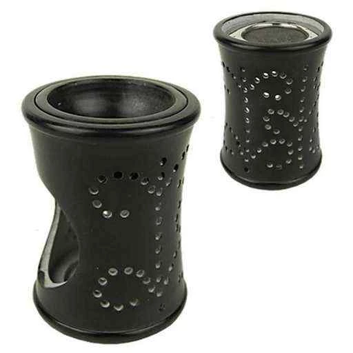 Brucia Essenze Ed Incensi In Pietra Ollare Nero -- 10,5 Cm